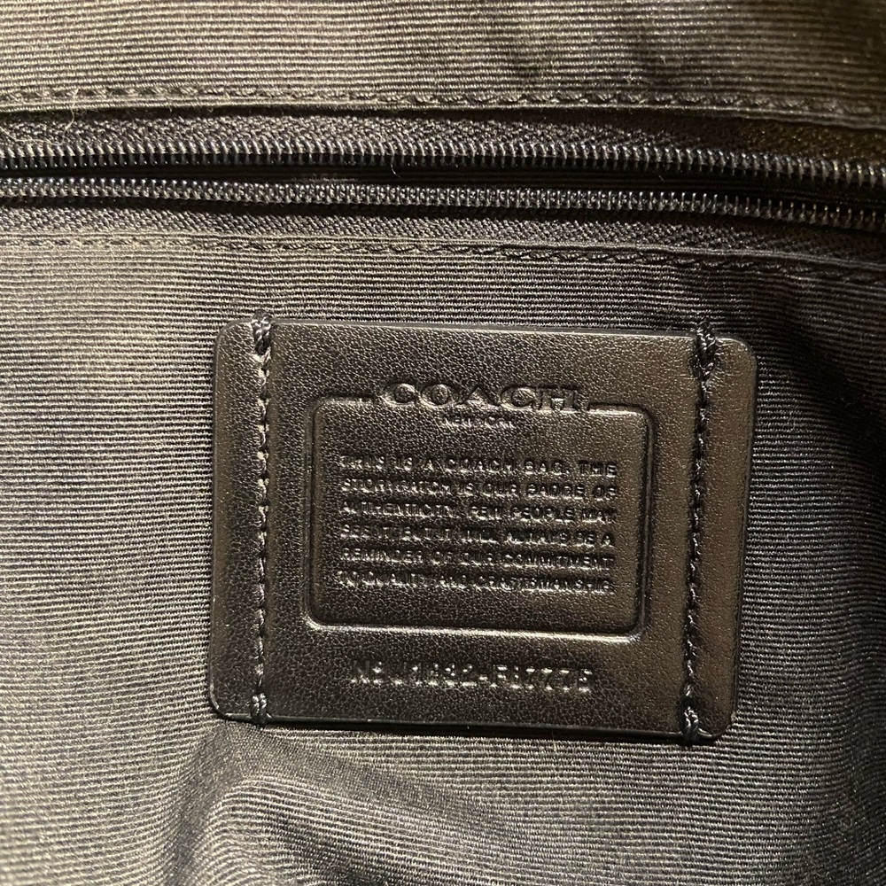 Coach leather handbag with gold chain accents - Picture 5 of 5